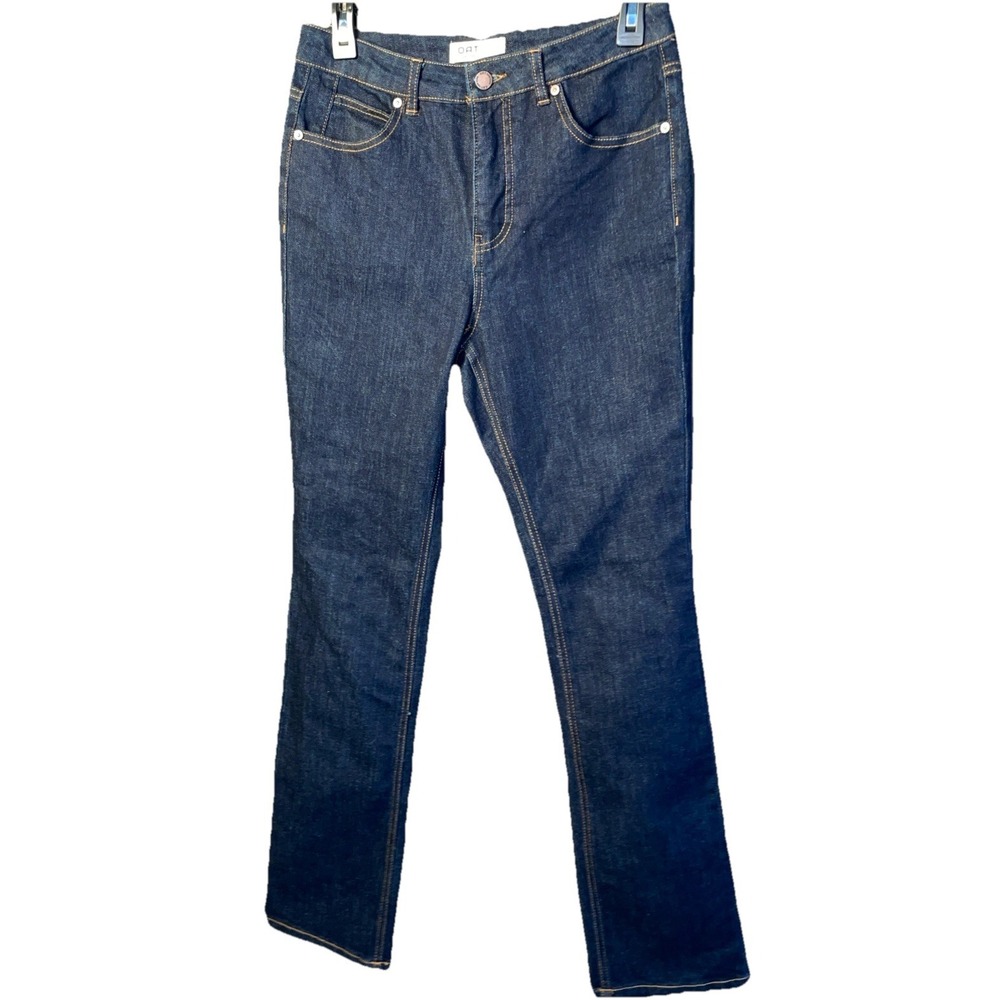 OAT New York Womens Straight Leg Jeans‎ Size 4/27 Dark Wash Stretch Mid-Rise